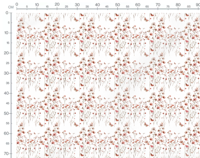 Tissu Imprimé Fleurs Aquarelle Rose Papillons, 10 tissus au choix – Image 3