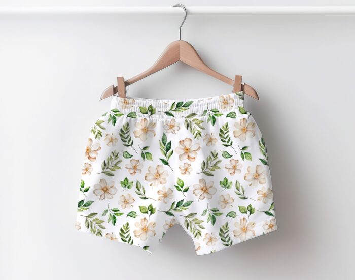 Tissu Imprimé Fleurs Blanches Feuilles, 10 tissus au choix – Image 4