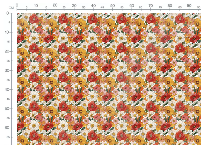Tissu Imprimé Fleurs Champs Coquelicots Vintage, 10 tissus au choix – Image 4