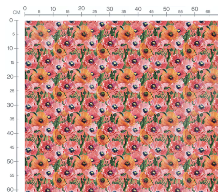 Tissu Imprimé Coquelicots Peinture, 10 tissus au choix – Image 3