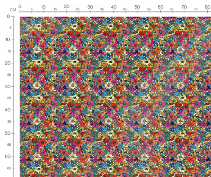 Tissu Imprimé Fleurs Retro Couleurs, 10 tissus au choix – Image 3