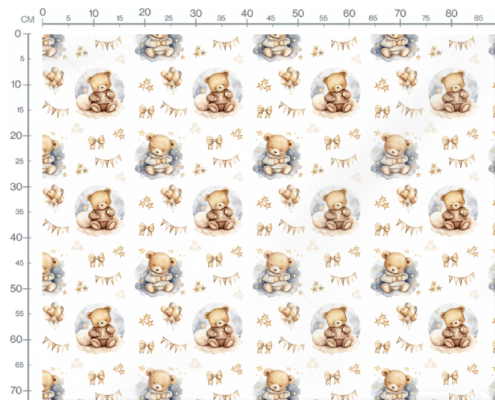 Tissu Imprimé Ourson Ciel Etoiles, 10 tissus au choix – Image 3