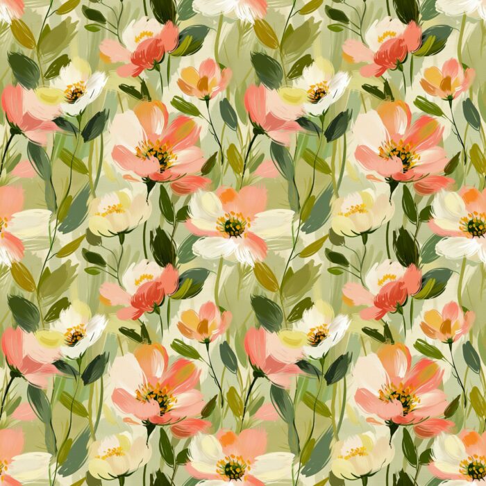 Tissu Imprimé Fleurs Ete Coralie, 10 tissus au choix