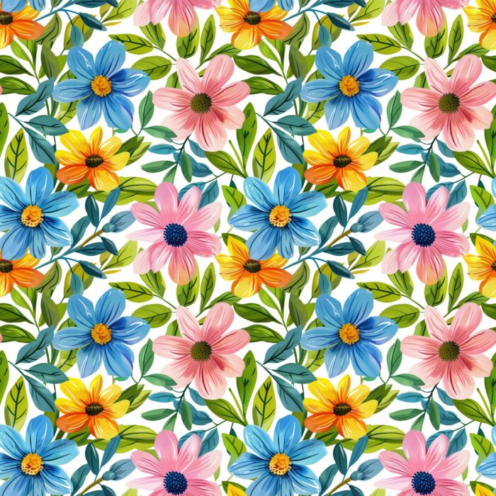 Tissu Imprimé Fleurs Printemps Camille, 10 tissus au choix