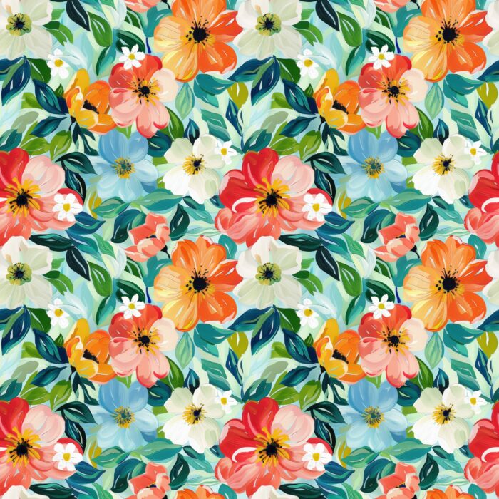 Tissu Imprimé Fleurs Printemps Charlotte, 10 tissus au choix