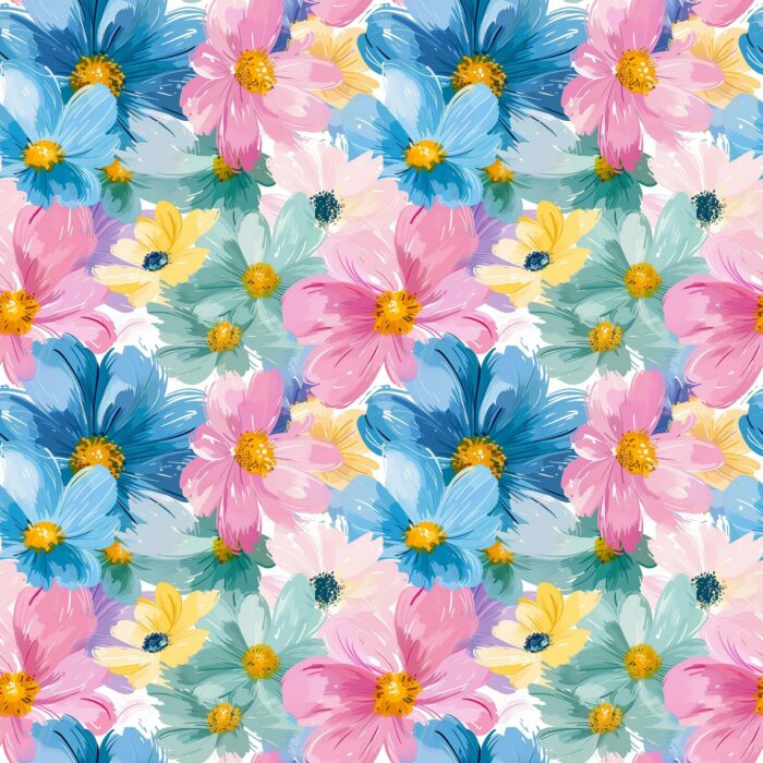 Tissu Imprimé Fleurs Printemps Estelle, 10 tissus au choix