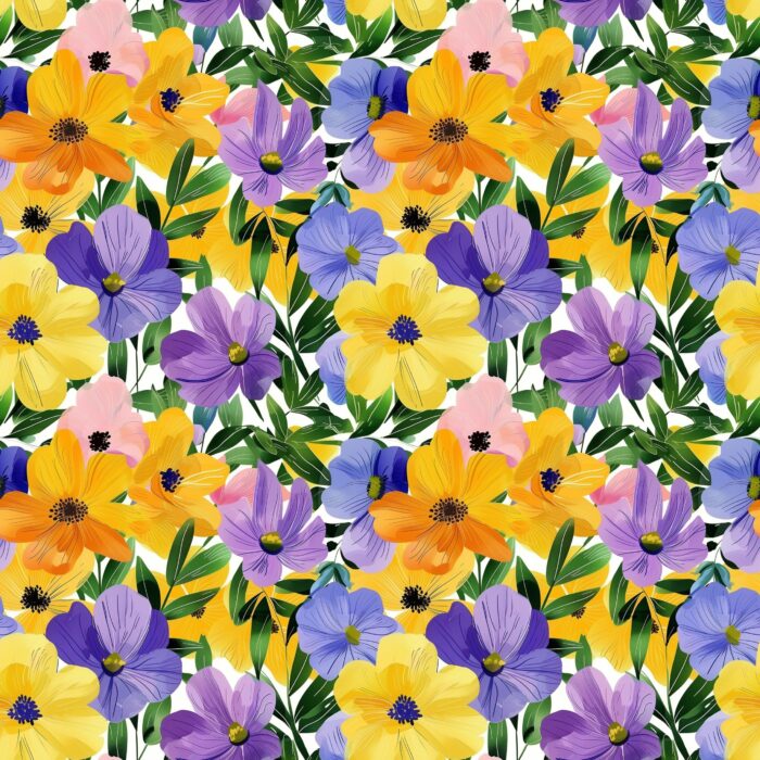 Tissu Imprimé Fleurs Printemps Vanessa, 10 tissus au choix