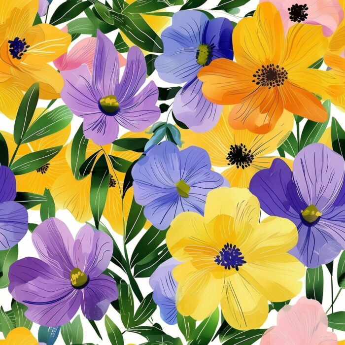Tissu Imprimé Fleurs Printemps Vanessa, 10 tissus au choix – Image 3
