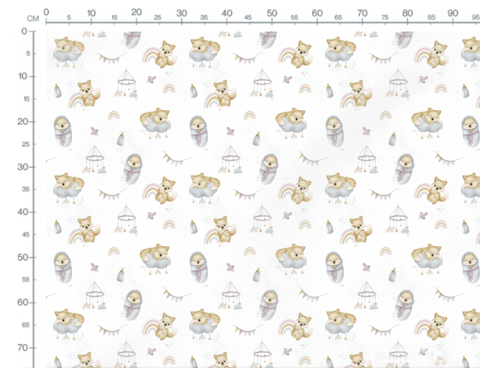 Tissu Imprimé Bébé Renard Nuage, 11 tissus au choix – Image 3