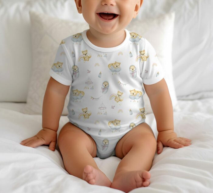 Tissu Imprimé Bébé Renard Nuage, 11 tissus au choix – Image 4