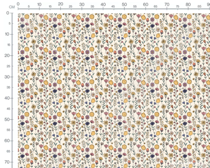 Tissu Imprimé Fleurs Line Art Couleurs, 10 tissus au choix – Image 3