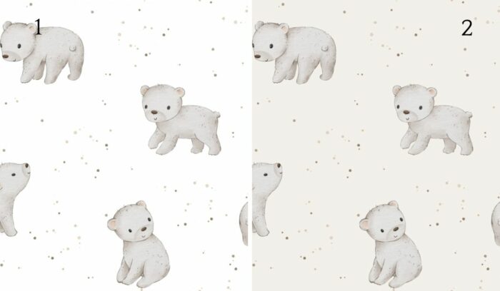 Tissu Imprimé Bébé Ourson Tout Mignon, 2 coloris et 11 tissus au choix – Image 4