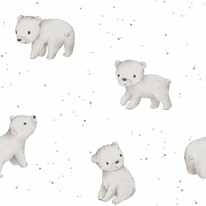 Tissu Imprimé Bébé Ourson Tout Mignon, 2 coloris et 11 tissus au choix