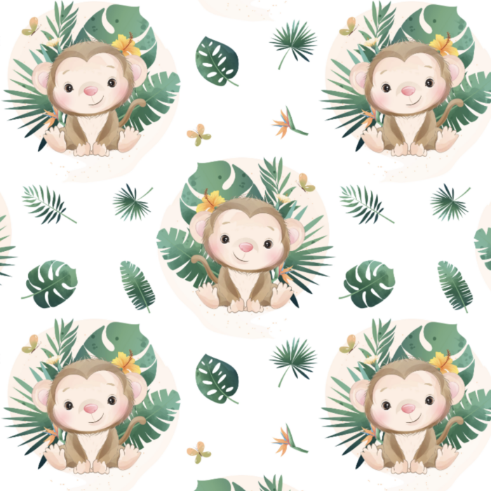 Tissu Exclusif Monstera Singe, 3 tailles et 11 tissus au choix