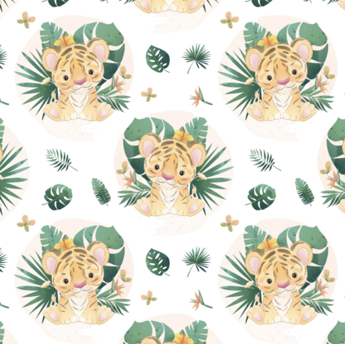 Tissu Exclusif Monstera Tigre, 3 tailles et 11 tissus au choix
