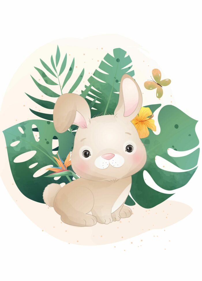 Panneau Couverture 72x100 cm, Monstera Lapin