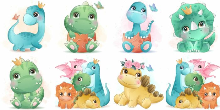 Panneau 8 lingettes lavables 12x12cm Dino