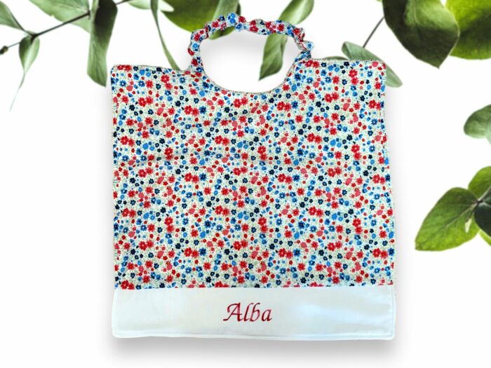 Serviette de Cantine 40 x 40 cm, personnalisée brodé prénom, 50 coloris