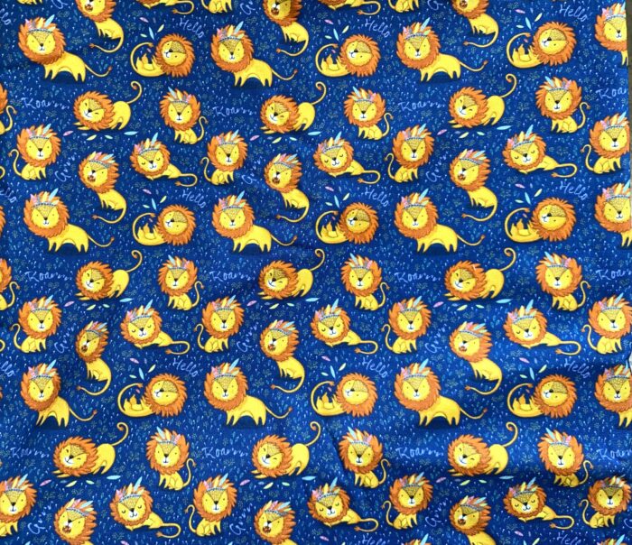 Serviette de table Enfants Lion Boho Bleu
