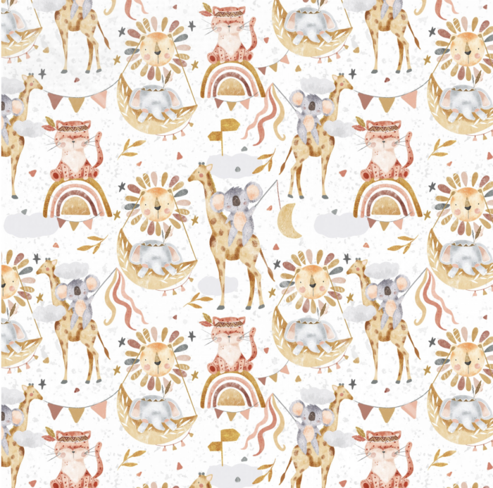 Pochon personnalisé avec broderie prénom Savane Arc-en-ciel
