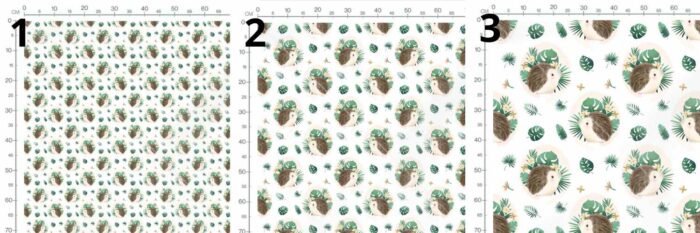 Tissu Exclusif Monstera Herisson, 3 tailles et 11 tissus au choix – Image 2