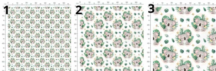 Tissu Exclusif Monstera Koala, 3 tailles et 11 tissus au choix – Image 3