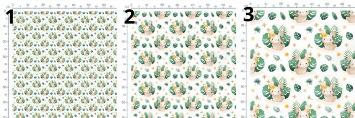 Tissu Exclusif Monstera Lapin Fleurs, 3 tailles et 11 tissus au choix – Image 3