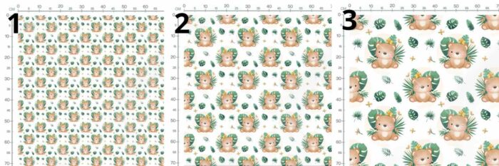 Tissu Exclusif Monstera Ourson, 3 tailles et 11 tissus au choix – Image 2
