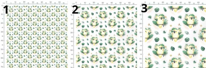 Tissu Exclusif Monstera Perroquet, 3 tailles et 11 tissus au choix – Image 3