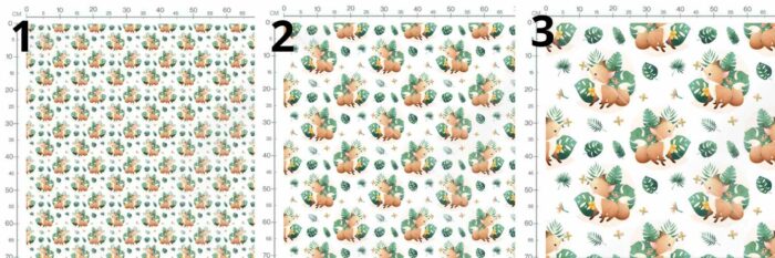 Tissu Exclusif Monstera Renard, 3 tailles et 11 tissus au choix – Image 3