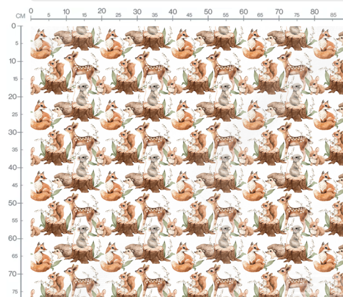Tissu Imprimé Renard Biche Foret, 11 tissus au choix – Image 3