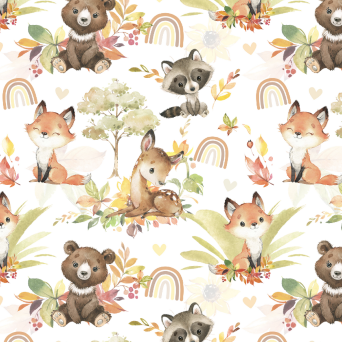 Tissu Exclusif Automne Foret Animaux Mignons, 11 tissus au choix