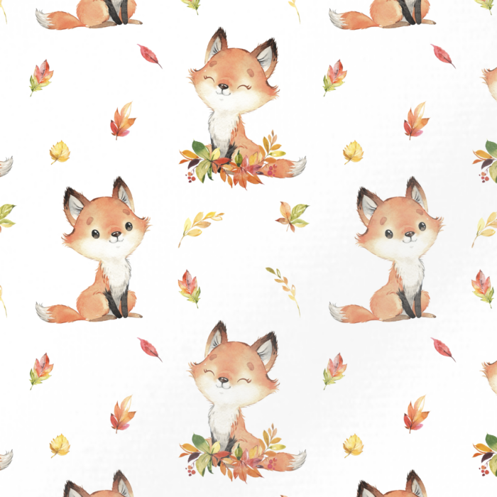 Tissu Exclusif Automne Renard Mignon Feuilles, 11 tissus au choix