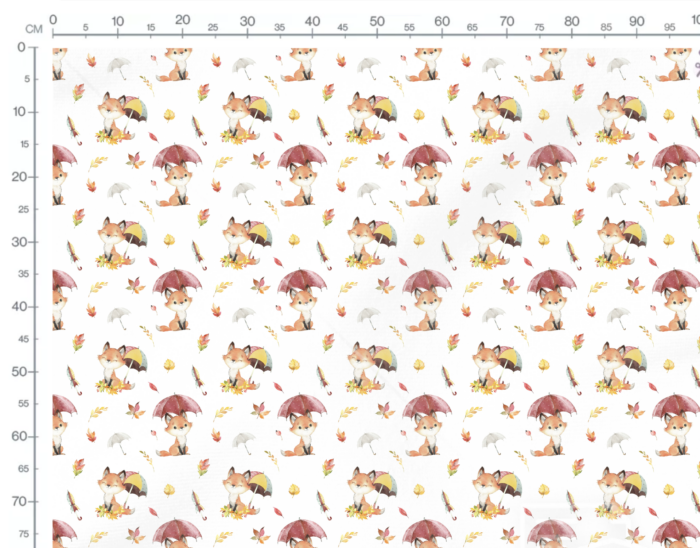 Tissu Exclusif Automne Renard Mignon Parapluie, 11 tissus au choix – Image 3