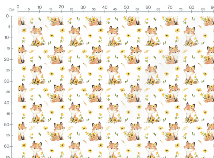 Tissu Exclusif Automne Renard Mignon Tournesols, 11 tissus au choix – Image 3