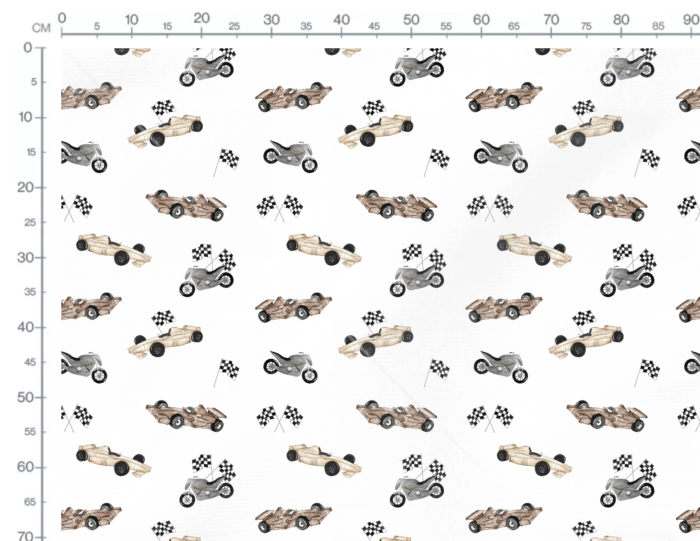 Tissu Imprimé Voiture de Course, 3 coloris et 11 tissus au choix – Image 3