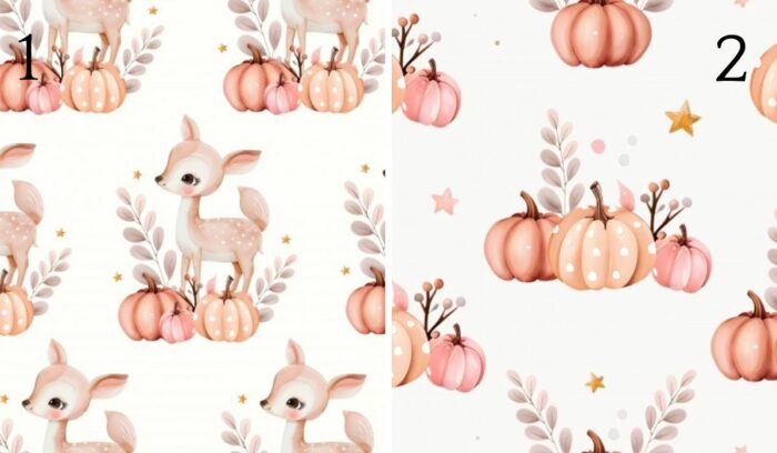 Tissu Imprimé Automne Biche Potiron, 2 coloris et 11 tissus au choix – Image 4