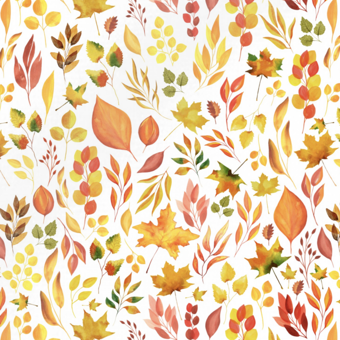 Tissu Imprimé Automne Feuilles Couleurs, 11 tissus au choix