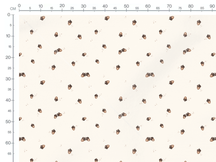Tissu Imprimé Automne Gland Creme, 11 tissus au choix – Image 3