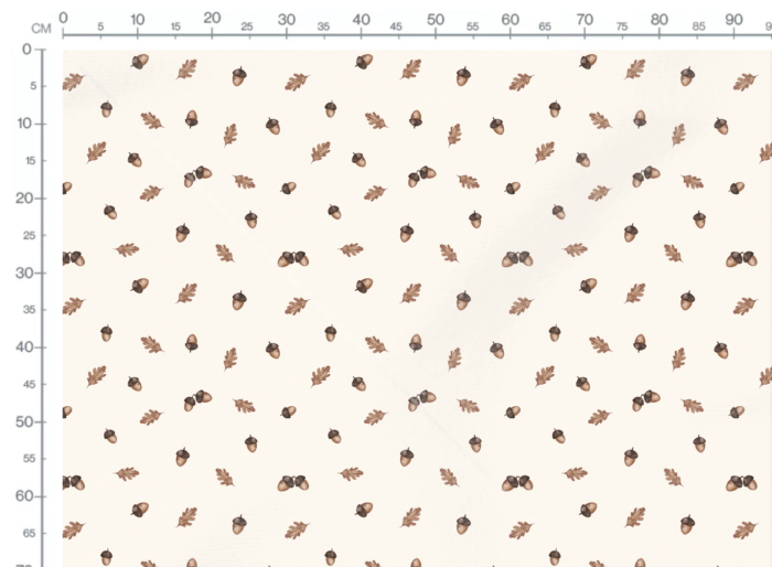 Tissu Imprimé Automne Gland Feuille Creme, 11 tissus au choix – Image 3