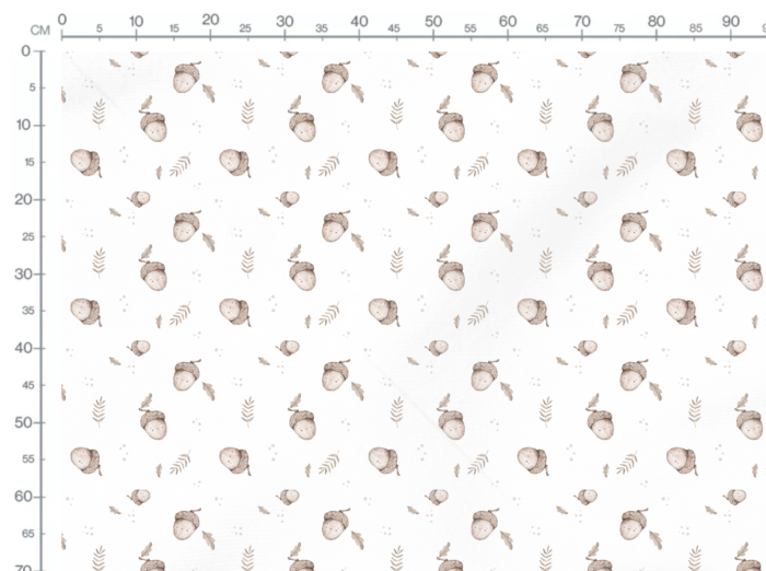 Tissu Imprimé Automne Gland Mignon, 11 tissus au choix – Image 3