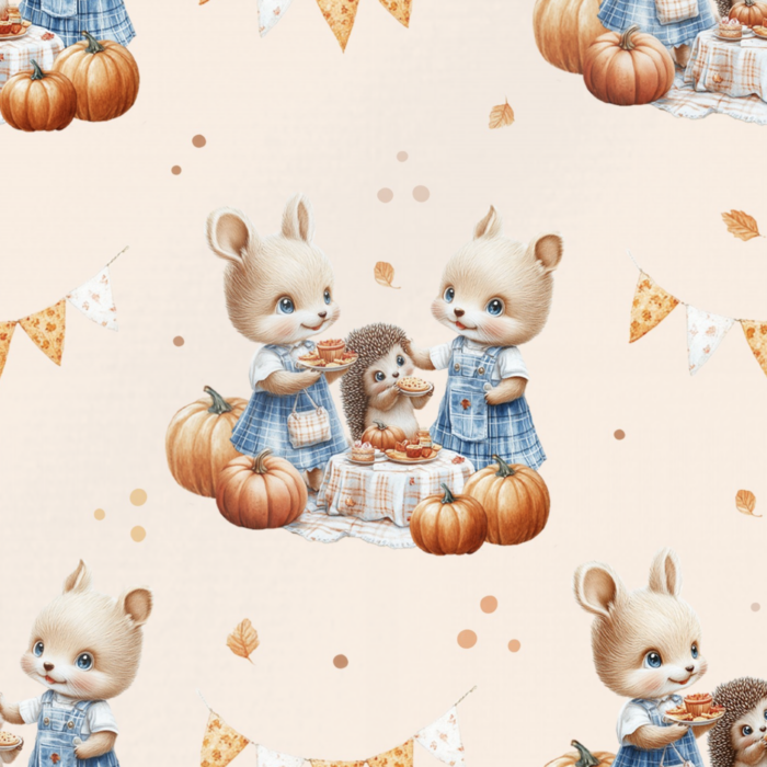 Tissu Imprimé Automne Gouter Mignon, 11 tissus au choix