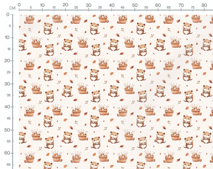 Tissu Imprimé Automne Hamster Mignon, 11 tissus au choix – Image 3