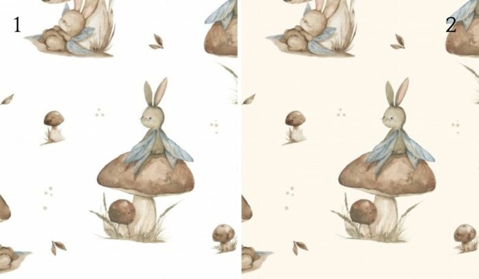 Tissu Imprimé Automne Lapin Champignon, 2 coloris et 11 tissus au choix – Image 3