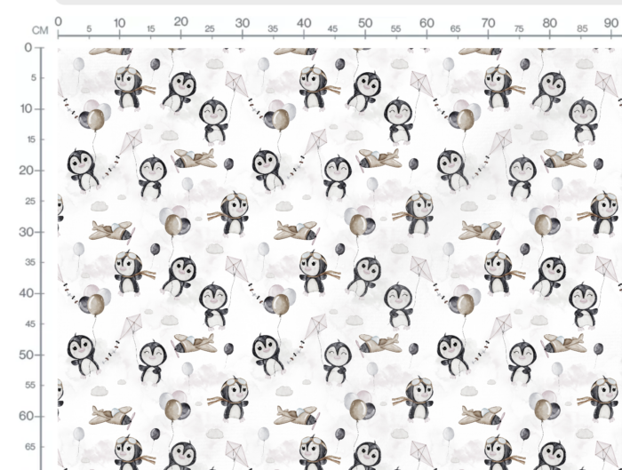 Tissu Imprimé Avion Pingouin Mignon, 11 tissus au choix – Image 2