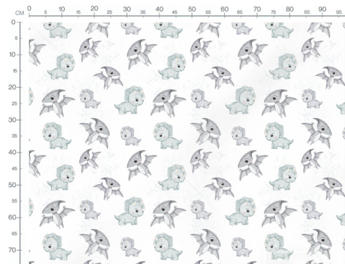 Tissu Imprimé Bebe Dino Pastel, 11 tissus au choix – Image 3
