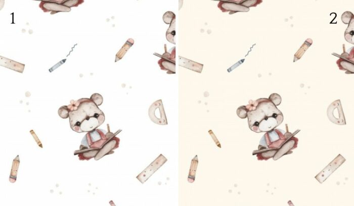 Tissu Imprimé Ecole Ourson Fille, 2 coloris et 11 tissus au choix – Image 4