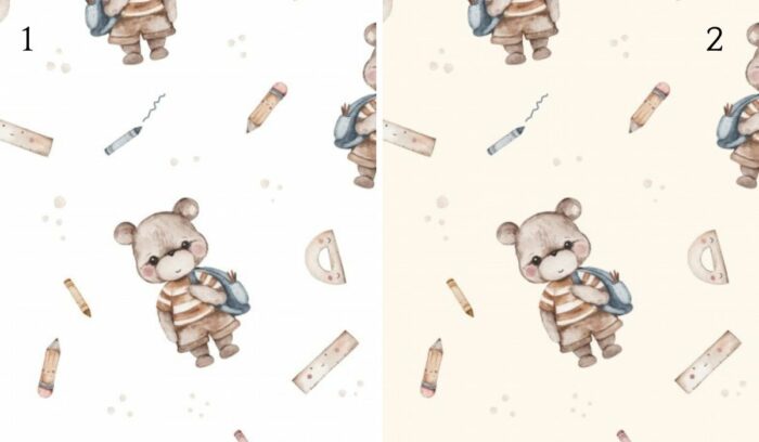 Tissu Imprimé Ecole Ourson Garcon, 2 coloris et 11 tissus au choix – Image 4