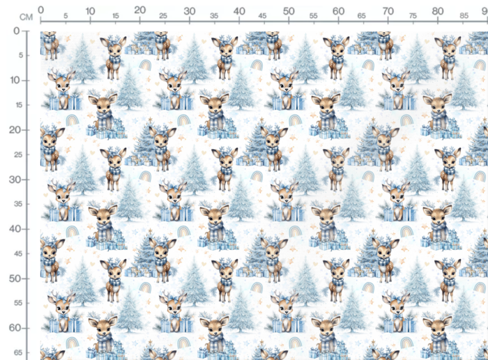 Tissu Exclusif Noel Bleu Rennes, 11 tissus au choix – Image 3