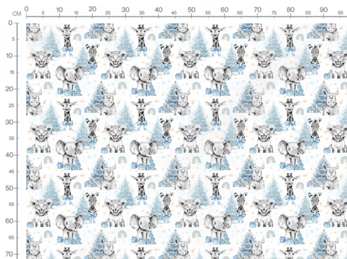 Tissu Exclusif Noel Bleu Savane, 11 tissus au choix – Image 3